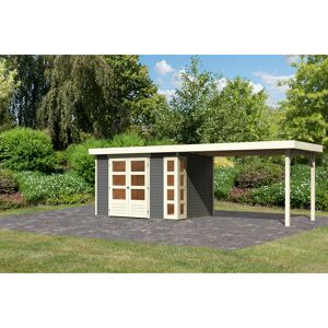 Gartenhaus-Set 'Terko 4' terragrau mit Schleppdach 609 x 211 x 238 cm