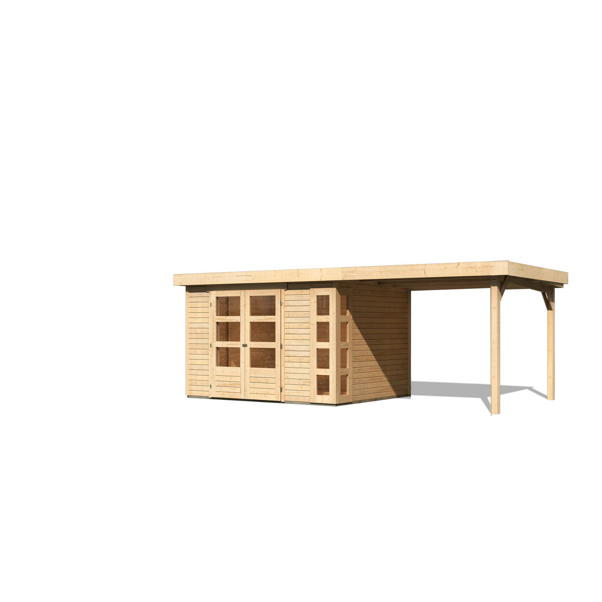 Gartenhaus aus Holz mit Überdachung