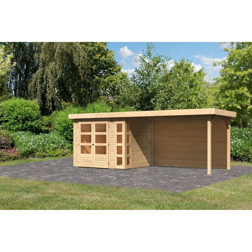 Holz-Gartenhaus mit Überdachung