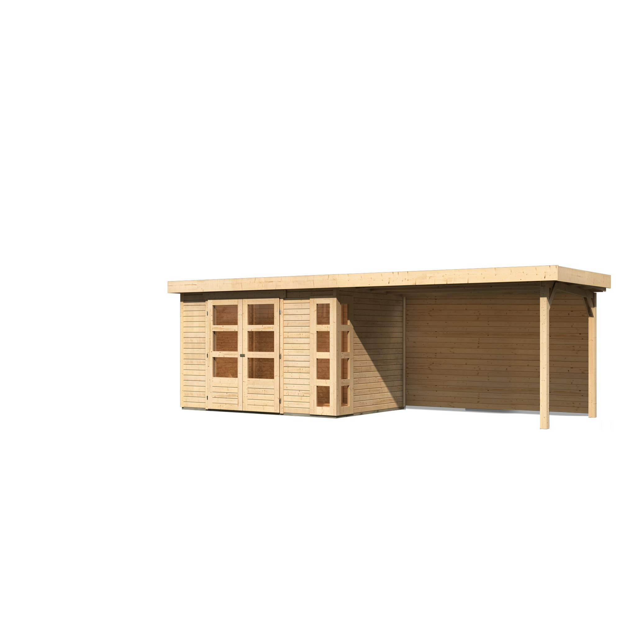 Gartenhaus-Set 'Terko 4' naturbelassen mit Schleppdach und Rückwand 609 x 211 x 238 cm + product picture