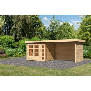 Gartenhaus-Set 'Terko 3' naturbelassen mit Schleppdach, Seiten- und Rückwand 528,5 x 211 x 238 cm