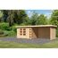 Gartenhaus aus Holz mit Überdachung