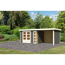 Gartenhaus-Set 'Terko 5' terragrau mit Anbaudach, Seiten- und Rückwand 591,5 x 210 x 262 cm