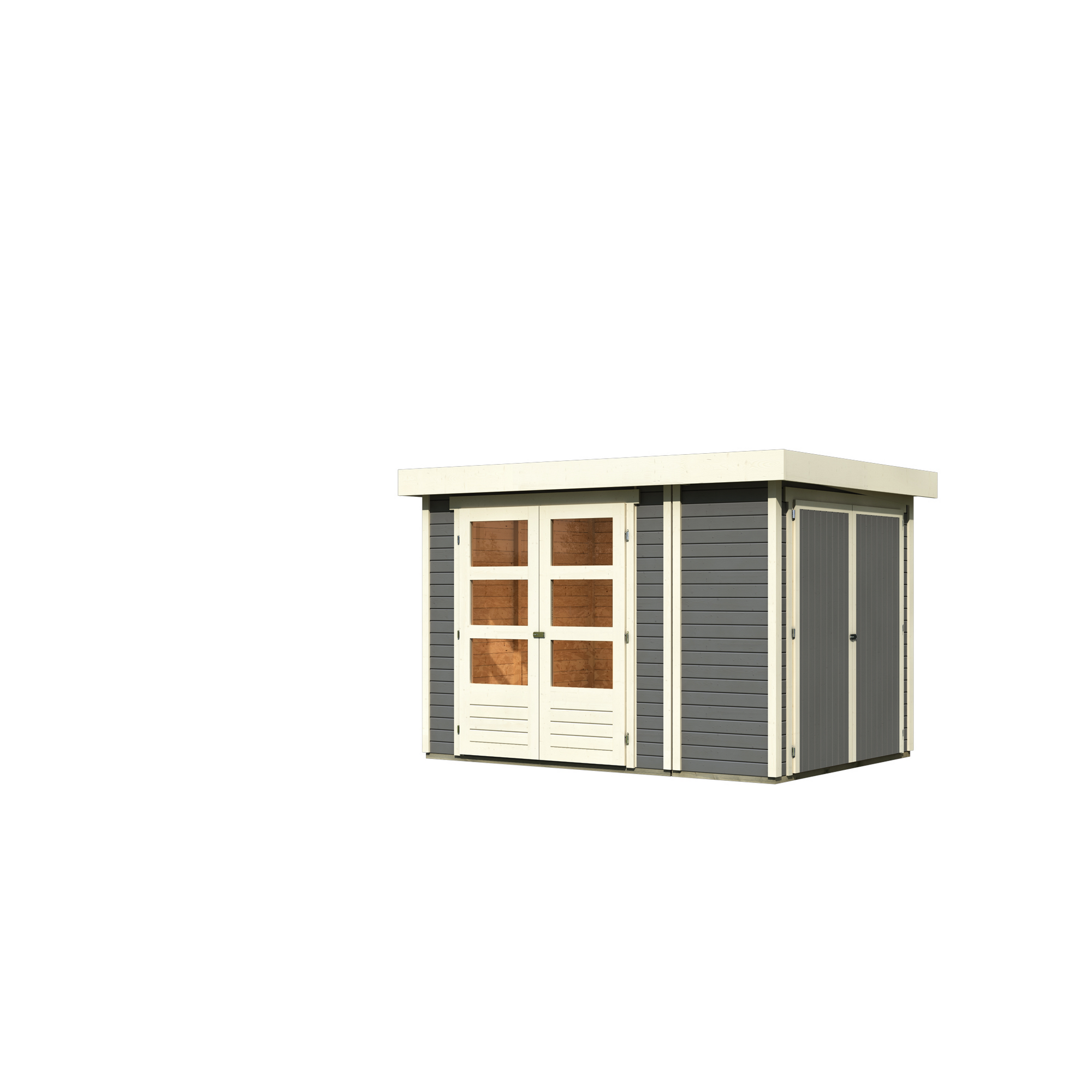 Gartenhaus-Set 'Betola 2' terragrau mit Schrank 317 x 211 x 238 cm + product picture