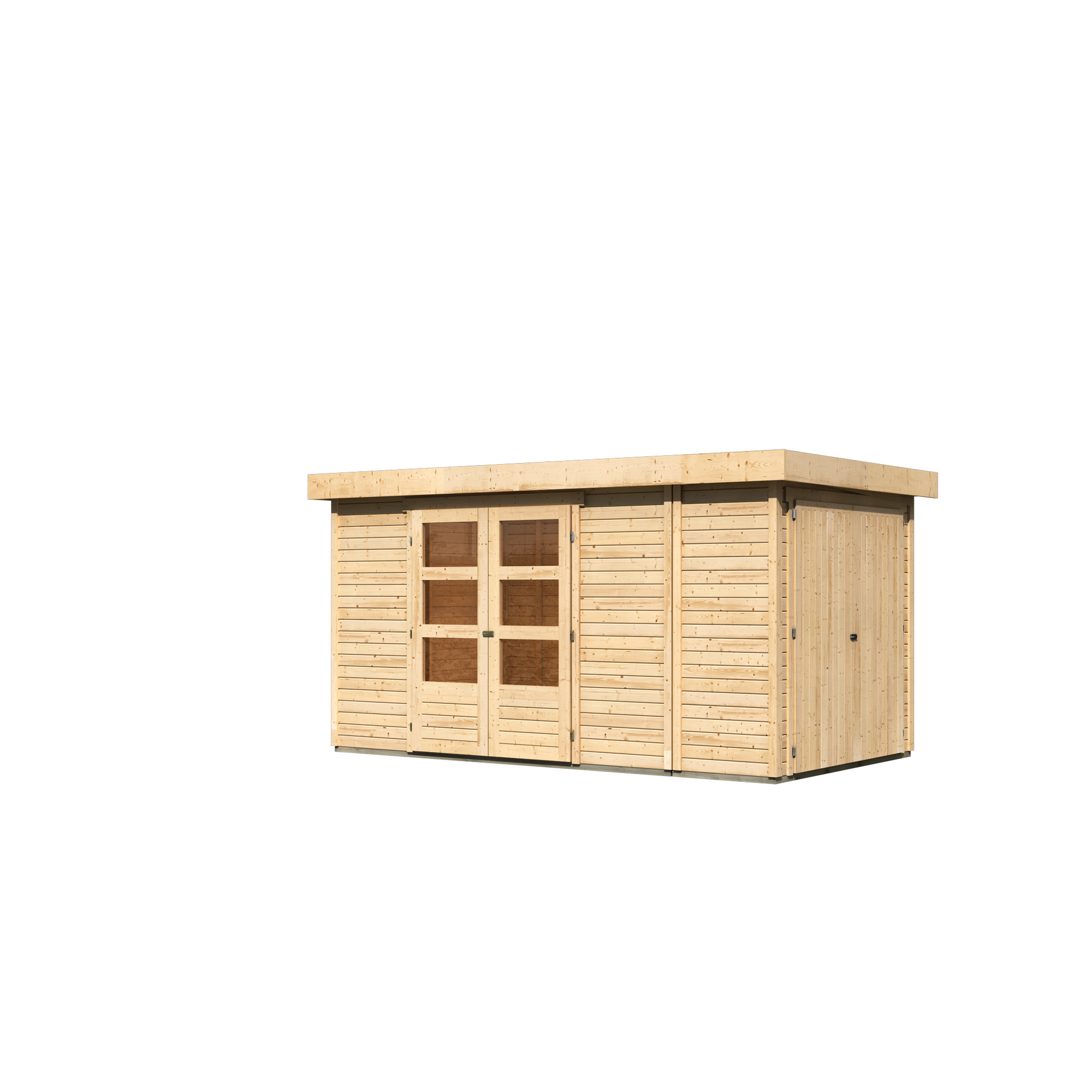 Gartenhaus-Set 'Betola 5' naturbelassen mit Anbauschrank 404 x 211 x 238 cm + product picture