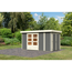 Verkleinertes Bild von Gartenhaus-Set 'Betola 5' terragrau mit Anbauschrank 330 x 211 x 238 cm