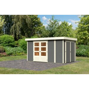 Gartenhaus-Set 'Betola 6' terragrau mit Anbauschrank 330 x 211 x 262 cm