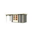 Gartenhaus-Set 'Betola 3' terragrau mit Anbauschrank und Schleppdach 566 x 211 x 238 cm