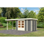 Gartenhaus-Set 'Betola 3' terragrau mit Anbauschrank und Schleppdach 603,5 x 211 x 238 cm