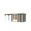 Gartenhaus-Set 'Betola 3' terragrau mit Anbauschrank und Schleppdach 603,5 x 211 x 238 cm