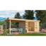 Gartenhaus-Set 'Betola 4' naturbelassen mit Anbauschrank und Schleppdach 603,5 x 211 x 262 cm