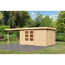 Gartenhaus-Set 'Betola 6' naturbelassen mit Anbauschrank und Schleppdach 666,5 x 211 x 262 cm