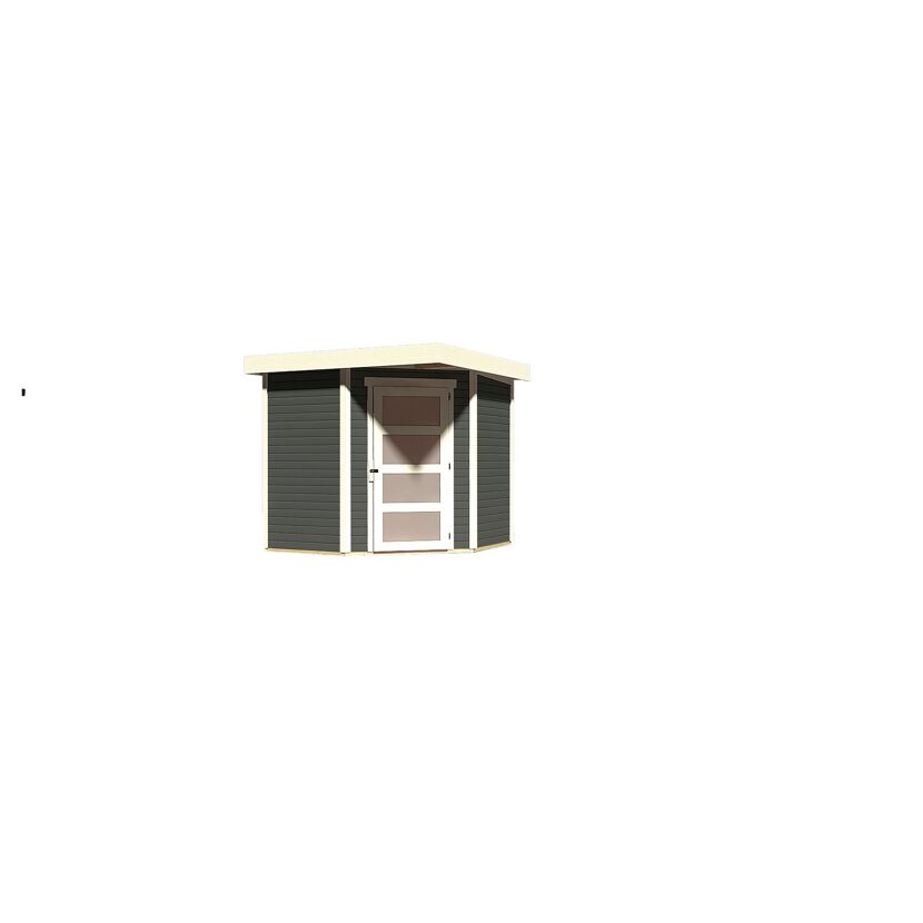 Eckgartenhaus mit Tür und Fenstern