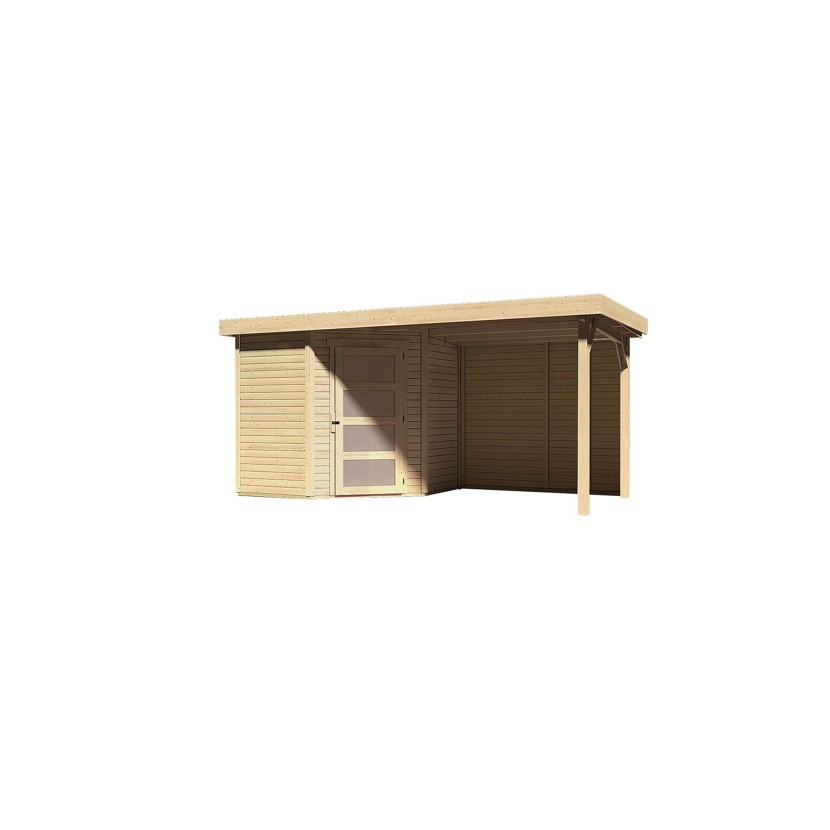 Gartenhaus aus Holz mit Überdachung