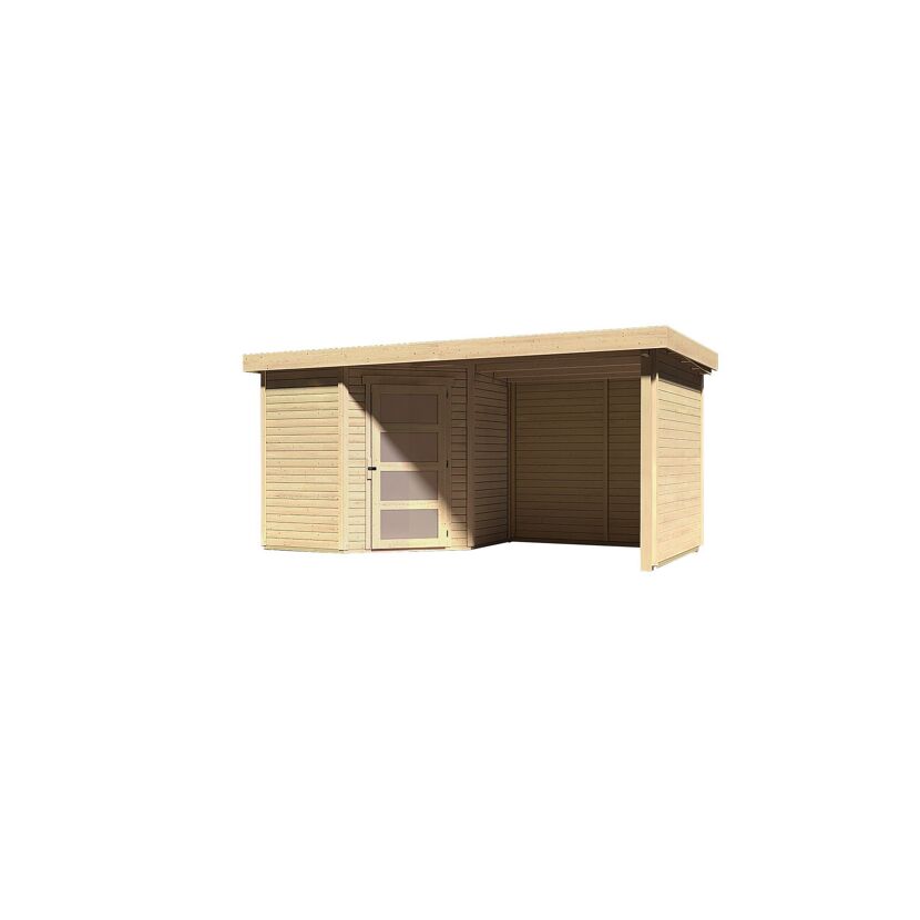 Gartenhaus aus Holz mit Überdachung