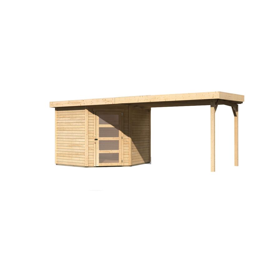 Gartenhaus aus Holz mit Überdachung