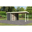 Gartenhaus-Set 'Krähendorf 5' terragrau mit Anbaudach 529,5 x 218 x 262 cm
