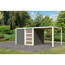 Gartenhaus-Set 'Quadrado 2' terragrau mit Anbaudach 542,5 x 214 x 276 cm