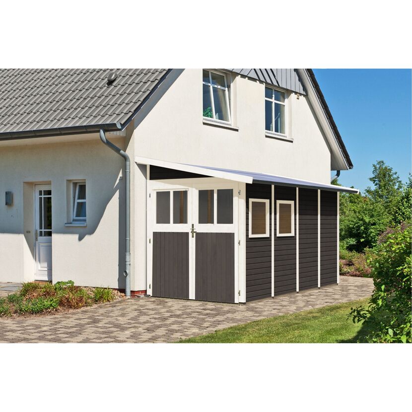 Gartenhaus mit Anbau und Pultdach