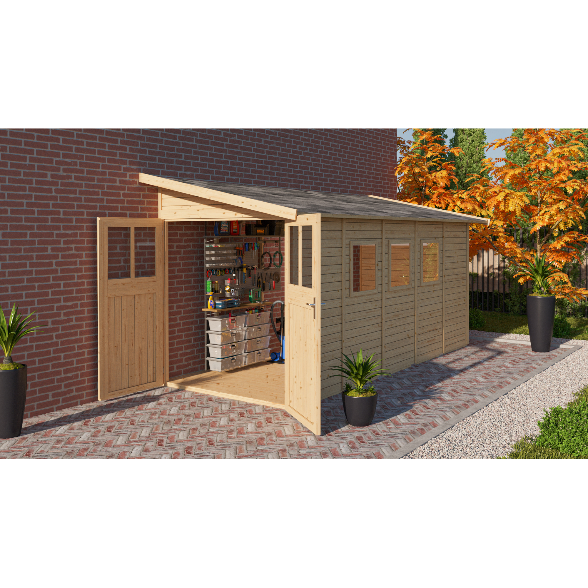 Gartenhaus 'Klosterfelde 5' naturbelassen 200 x 230 x 496 cm + product picture