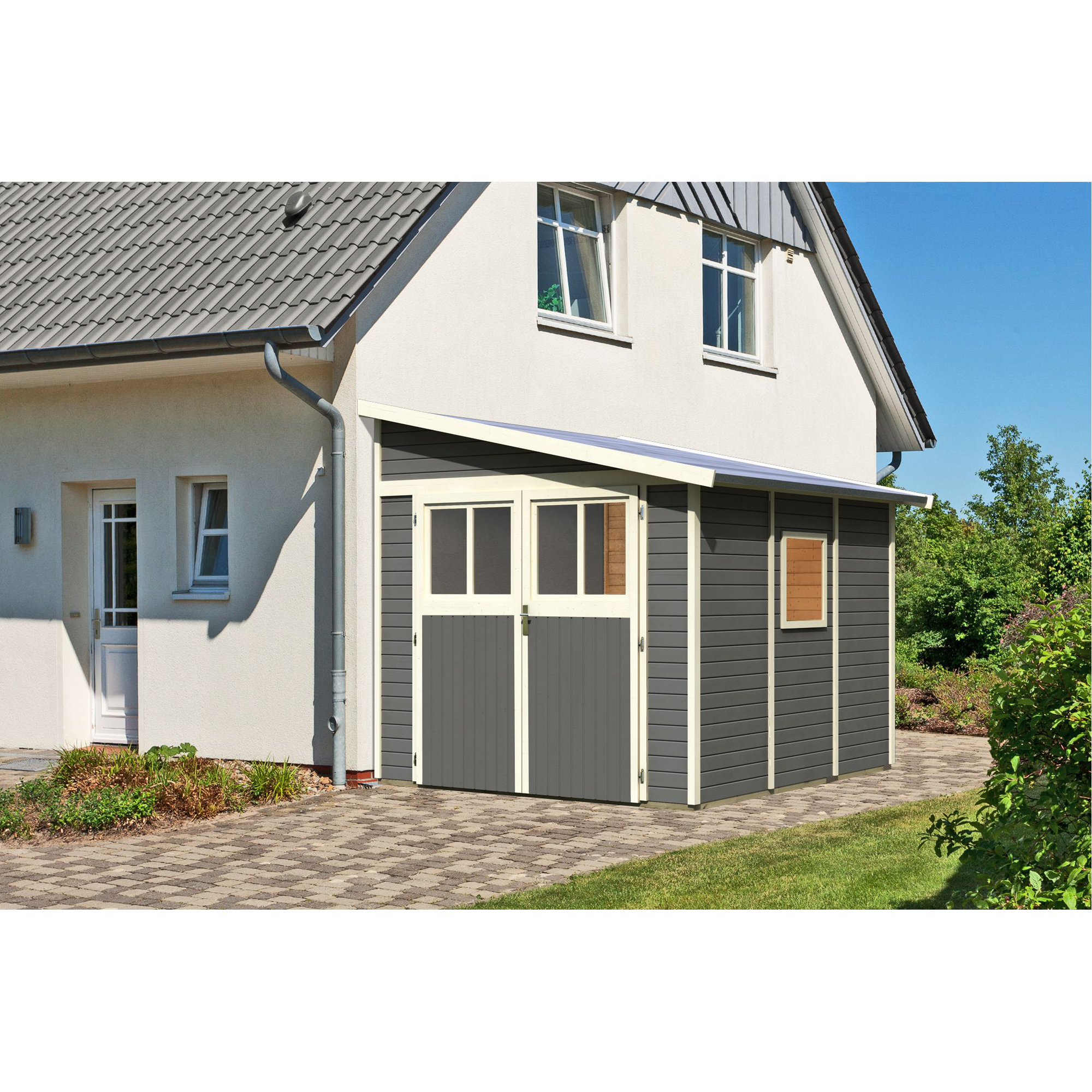 Gartenhaus 'Walsorde 3' terragrau 255 x 243 x 232 cm + product picture