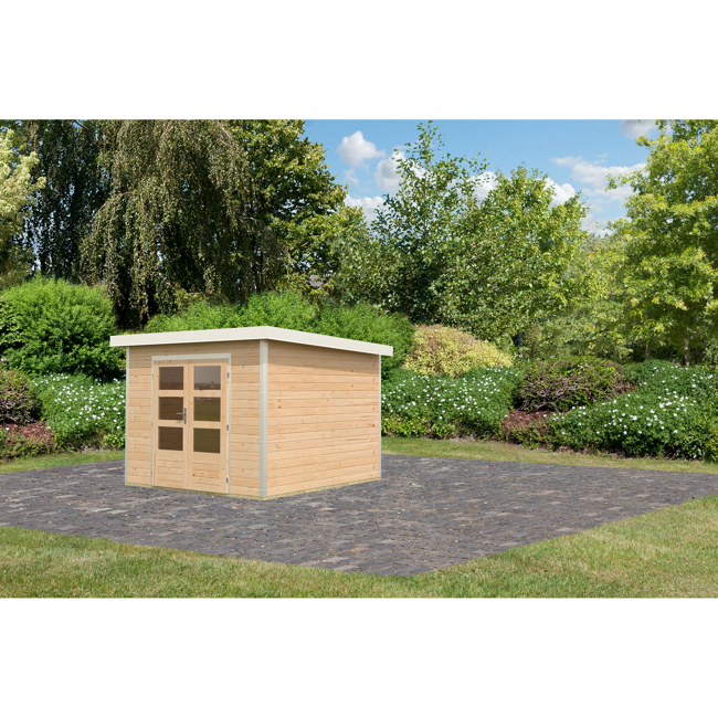 Bild von Gartenhaus 'Meteor A' naturbelassen/weiß 309 x 218,5 x 292,4 cm