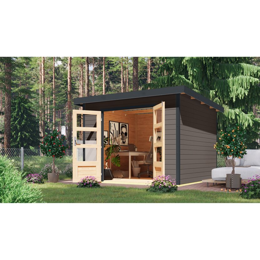 Gartenhaus 'Meteor B' terragrau/anthrazit 309 x 218,5 x 292,4 cm