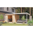 Gartenhaus-Set 'Meteor A' naturbelassen/weiß mit Anbaudach 595,5 x 218,5 x 292,4 cm
