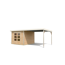 Gartenhaus-Set 'Meteor A' naturbelassen/weiß mit Anbaudach 595,5 x 218,5 x 292,4 cm