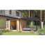 Gartenhaus-Set 'Meteor A' naturbelassen/anthrazit mit Anbaudach 595,5 x 218,5 x 292,4 cm