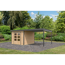 Gartenhaus-Set 'Meteor A' naturbelassen/anthrazit mit Anbaudach 595,5 x 218,5 x 292,4 cm