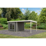 Gartenhaus-Set 'Meteor B' terragrau/weiß mit Anbaudach 309 x 218,5 x 292,4 cm
