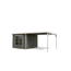 Gartenhaus-Set 'Meteor B' terragrau/weiß mit Anbaudach 309 x 218,5 x 292,4 cm