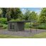 Gartenhaus-Set 'Meteor B' terragrau/anthrazit mit Anbaudach 309 x 218,5 x 292,4 cm