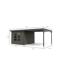 Gartenhaus-Set 'Meteor B' terragrau/anthrazit mit Anbaudach 309 x 218,5 x 292,4 cm