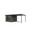 Gartenhaus-Set 'Meteor B' terragrau/anthrazit mit Anbaudach 309 x 218,5 x 292,4 cm
