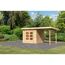 Gartenhaus-Set 'Landern 3' naturbelassen mit Anbaudach 495 x 222 x 273 cm