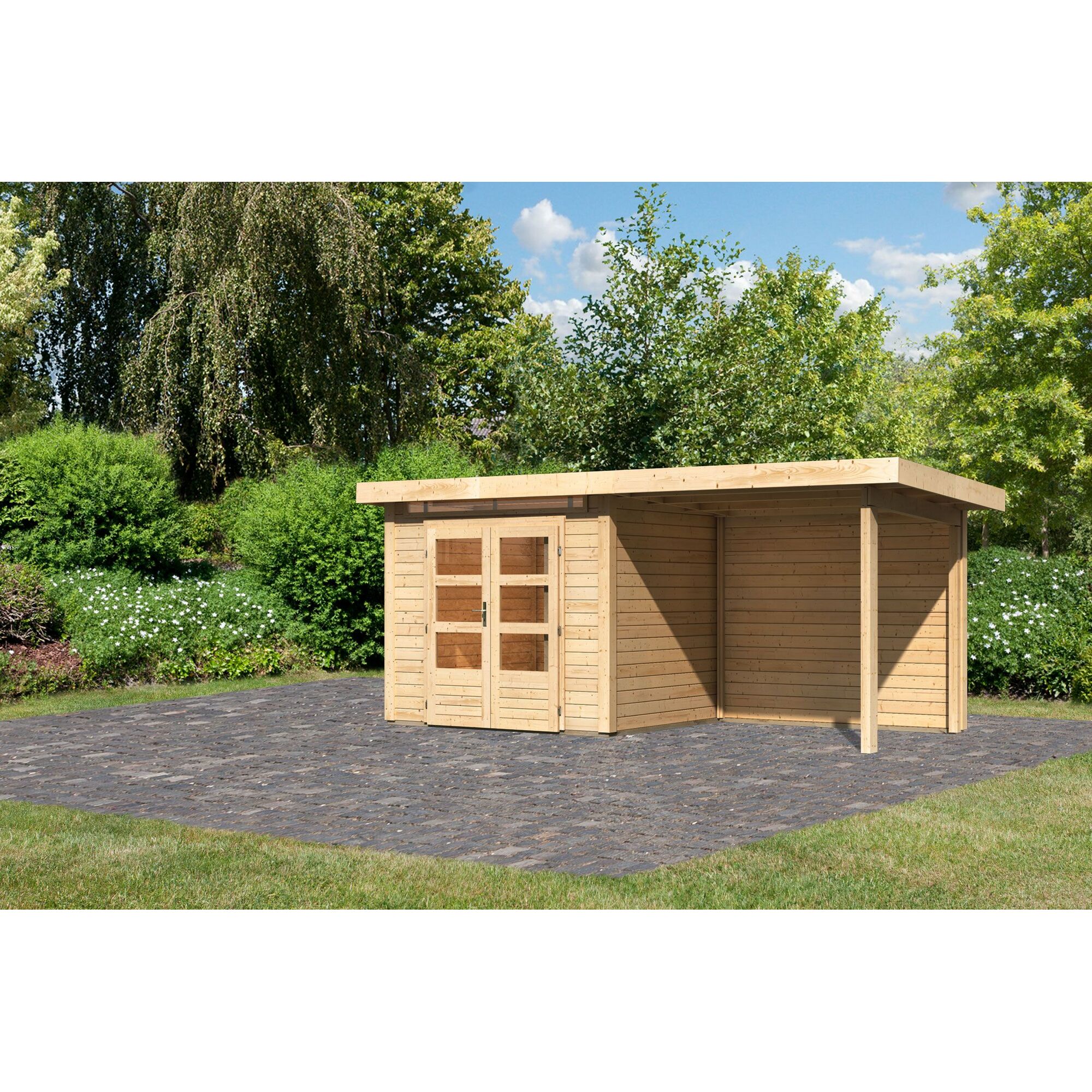 Gartenhaus Landern 2 Set natur