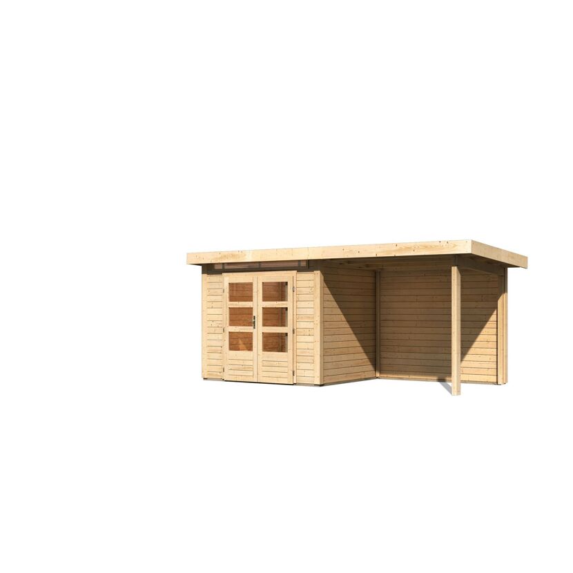 Gartenhaus aus Holz mit Überdachung
