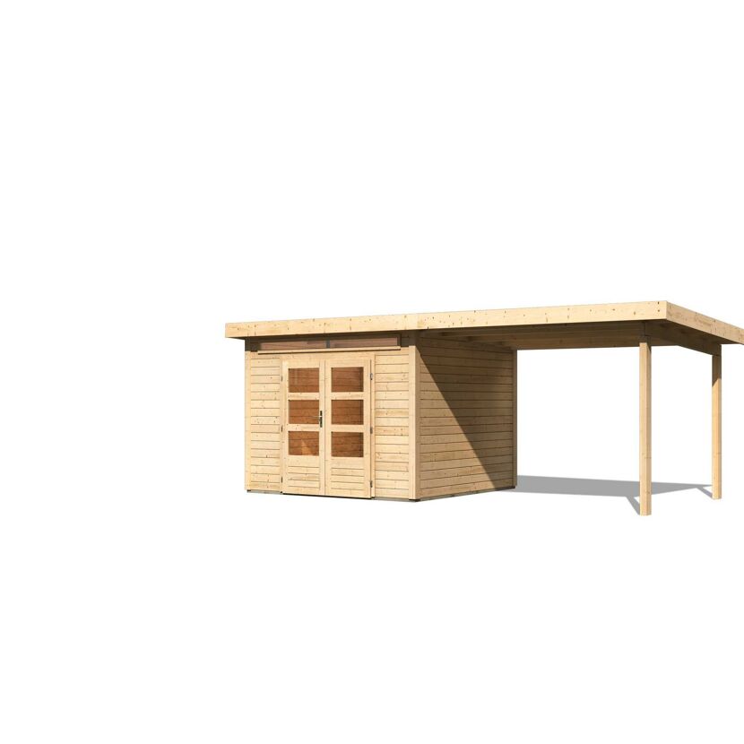 Gartenhaus aus Holz mit Überdachung