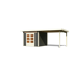 Gartenhaus-Set 'Landern 6' terragrau mit Anbaudach 612 x 222 x 303 cm