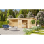 Gartenhaus-Set 'Landern 7' naturbelassen mit Anbaudach und Rückwand 702 x 222 x 273 cm