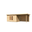 Gartenhaus-Set 'Landern 7' naturbelassen mit Anbaudach und Rückwand 702 x 222 x 273 cm