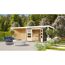 Gartenhaus-Set 'Landern 7' terragrau mit Anbaudach und Rückwand 702 x 222 x 273 cm