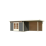 Gartenhaus-Set 'Landern 7' terragrau mit Anbaudach und Rückwand 702 x 222 x 273 cm
