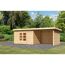 Gartenhaus aus Holz mit Überdachung