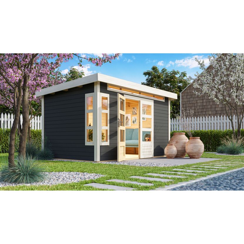 Modernes Gartenhaus mit offener Front