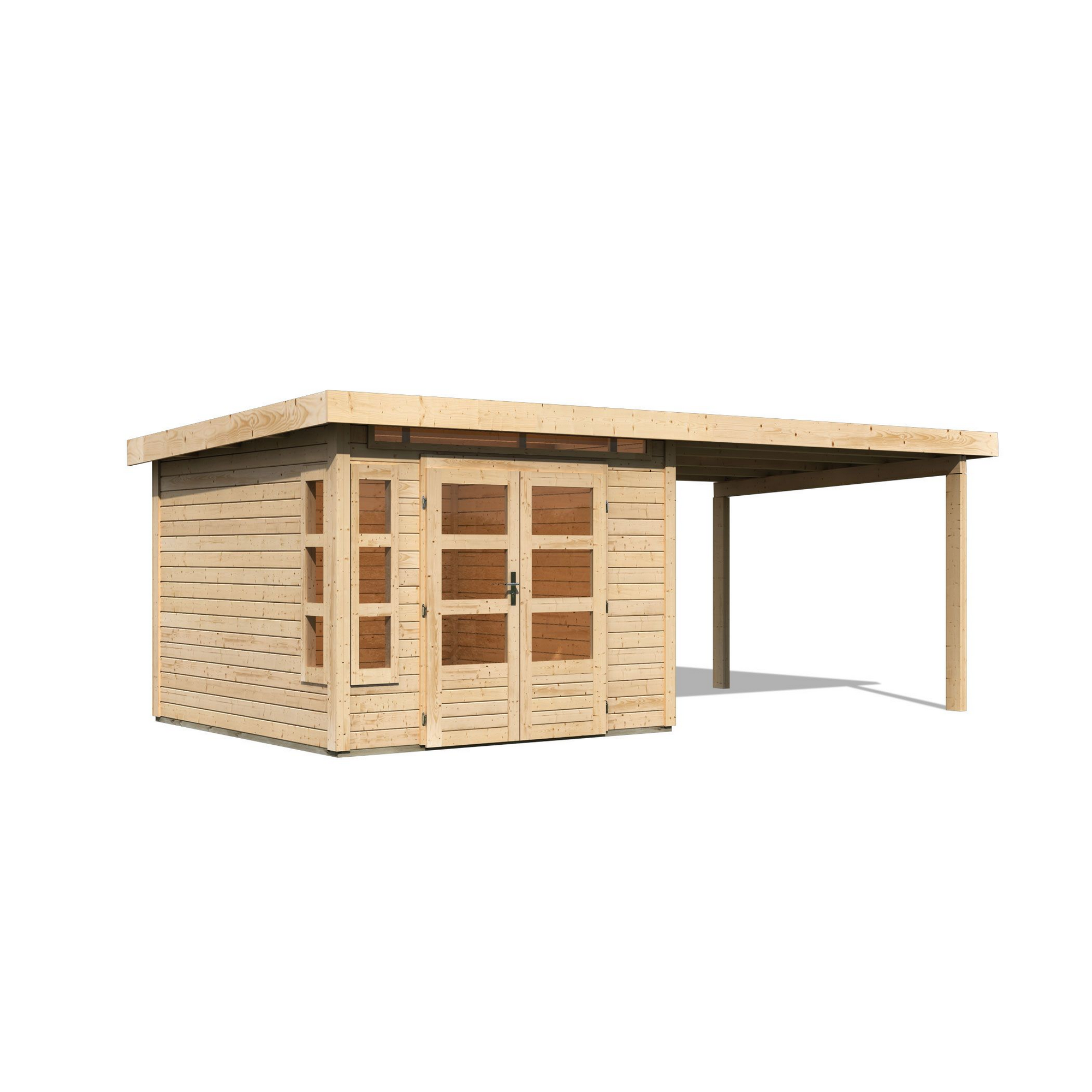 Gartenhaus aus Holz mit Überdachung