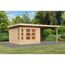 Gartenhaus-Set 'Mastorf 6' naturbelassen mit Anbaudach und Rückwand 612 x 222 x 303 cm