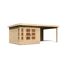 Gartenhaus-Set 'Mastorf 6' naturbelassen mit Anbaudach und Rückwand 612 x 222 x 303 cm